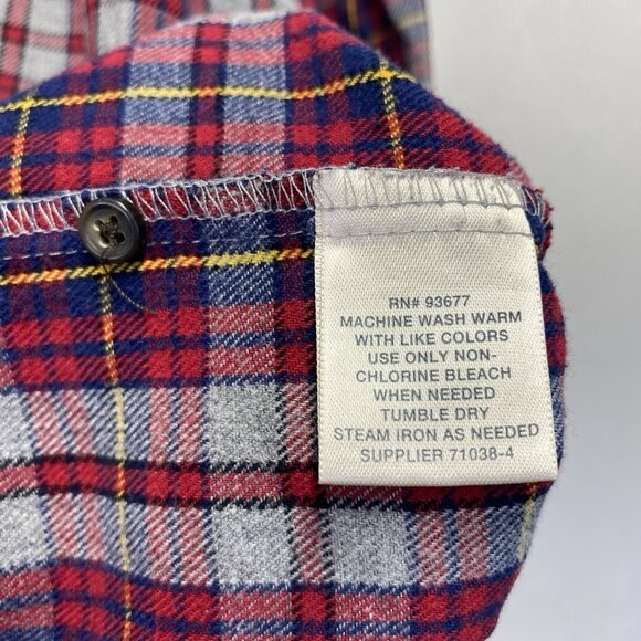 St. JOHN'S BAY Flannel Plaid Button-Down Shirt Men XL Multicolor Single Pocket - Picture 6 of 14